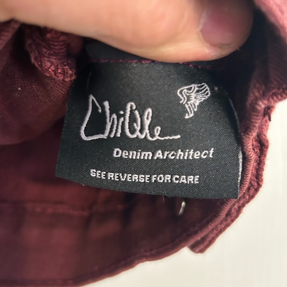 Chiqle Architect | Burgundy Denim Fabric |Size Small - Picture 4 of 7